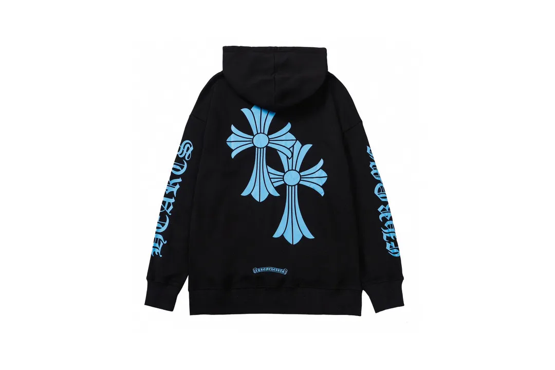 M15—P210 -Chrome Hearts/Chrome Hearts printed sweatshirt cardigan jacket -420 grams of high-density, high-quality wool, soft, delicate and skin-friendly, soft and silky to the touch, warm and skin-friendly -The hardware zipper accessories are all customized and full of details -Colour: black white -Size: S M L XL